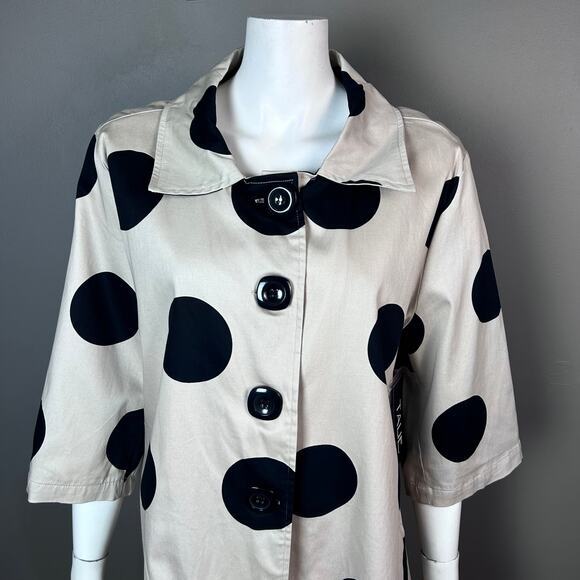 Talie jacket large NWT trench spring cotton polka dot lightweight neutrals‎ - Picture 4 of 13